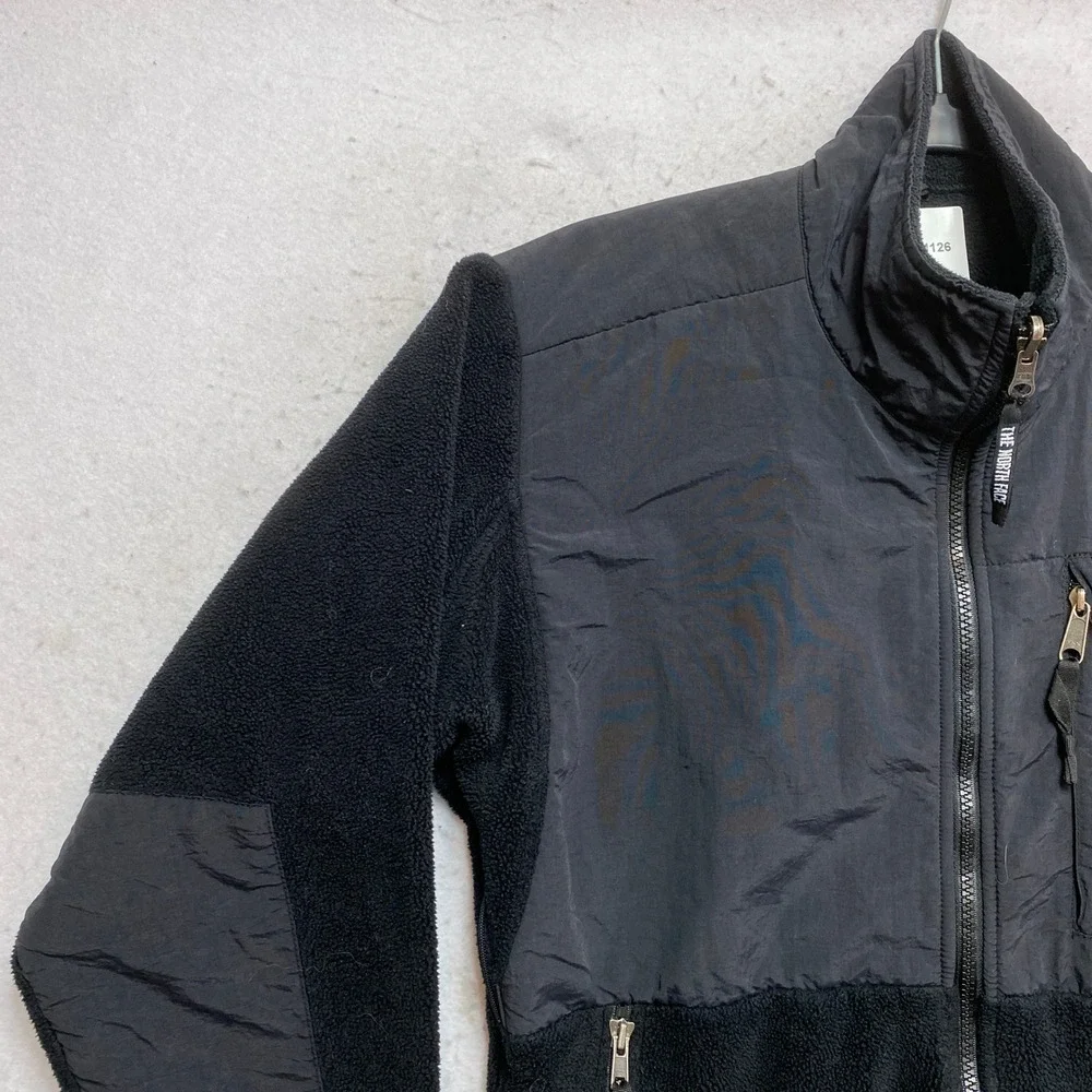 The North Face Denali Fleece Jacket Mens S Black Polartec Full Zip Mock Neck